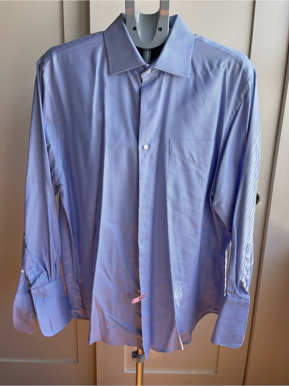 Nordstrom Light Blue & White Diagonal Stripe Men's Dress Shirt